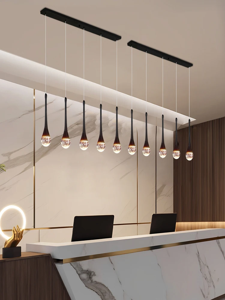 الحديثة الفاخرة كريستال الثريا معلقة الدرج قلادة مصباح المطبخ غرفة الطعام قلادة ضوء زخارف للحانات ضوء معلقة #4