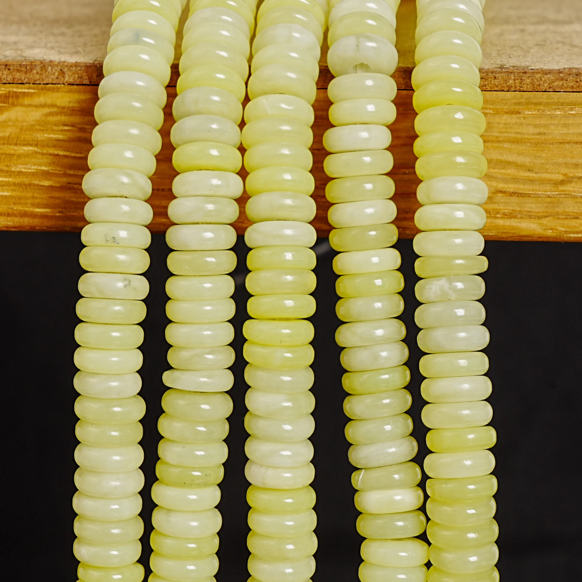 Lemon Jade Beads 8x3mm Yellow Smooth Flat Wheel Spacer Beads Dyed For Jewelry Making DIY Bracelet Necklace Accessories Handmade