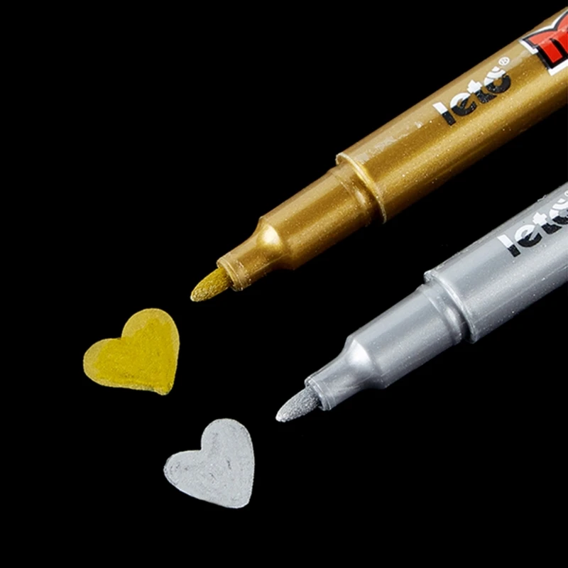 Metallic Acrylic Paint Pens Your Scrapbooking and Canvas Art Gold & Silver Markers Water Based, Fine Tip