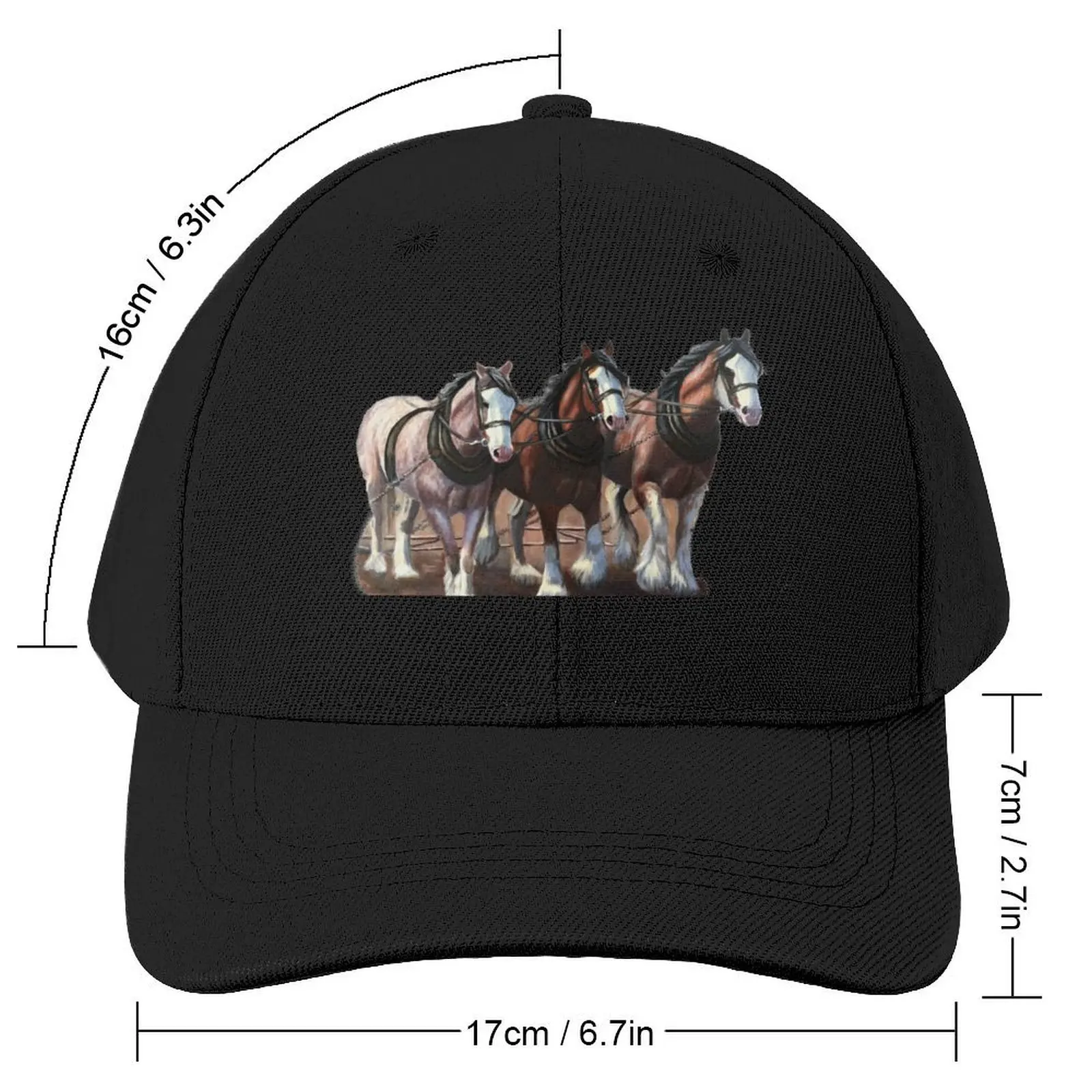 Clydesdale Horses Baseball Cap Hat Luxury Brand Sun Hat For Children Girl'S Hats Men's