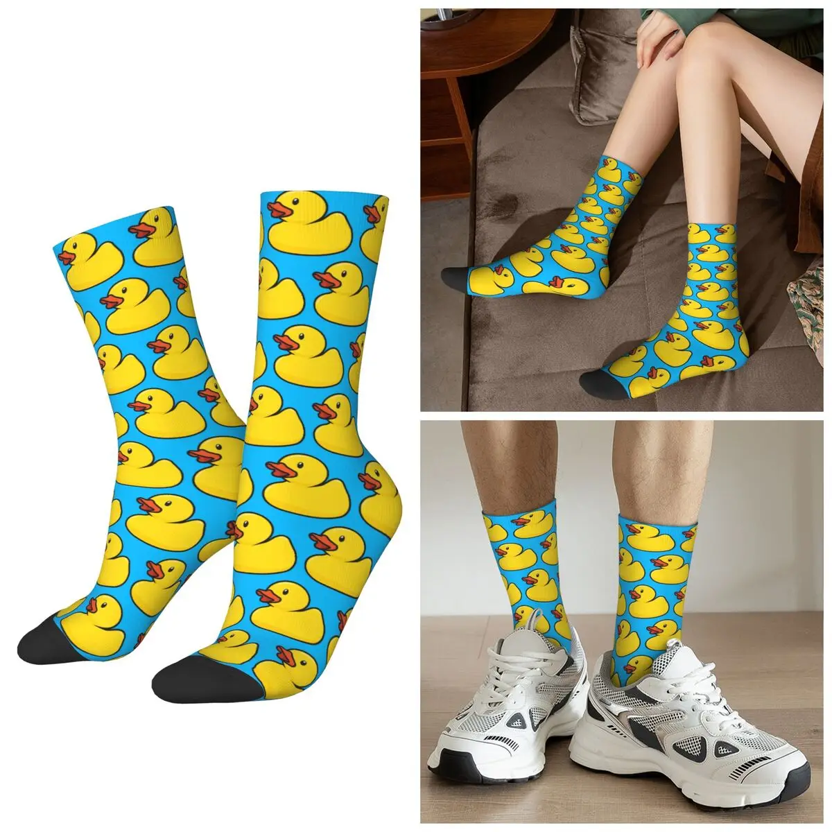 

All Seasons Rubber Duck Socks Harajuku Crew Socks Super Soft Stockings for Men Women Gifts