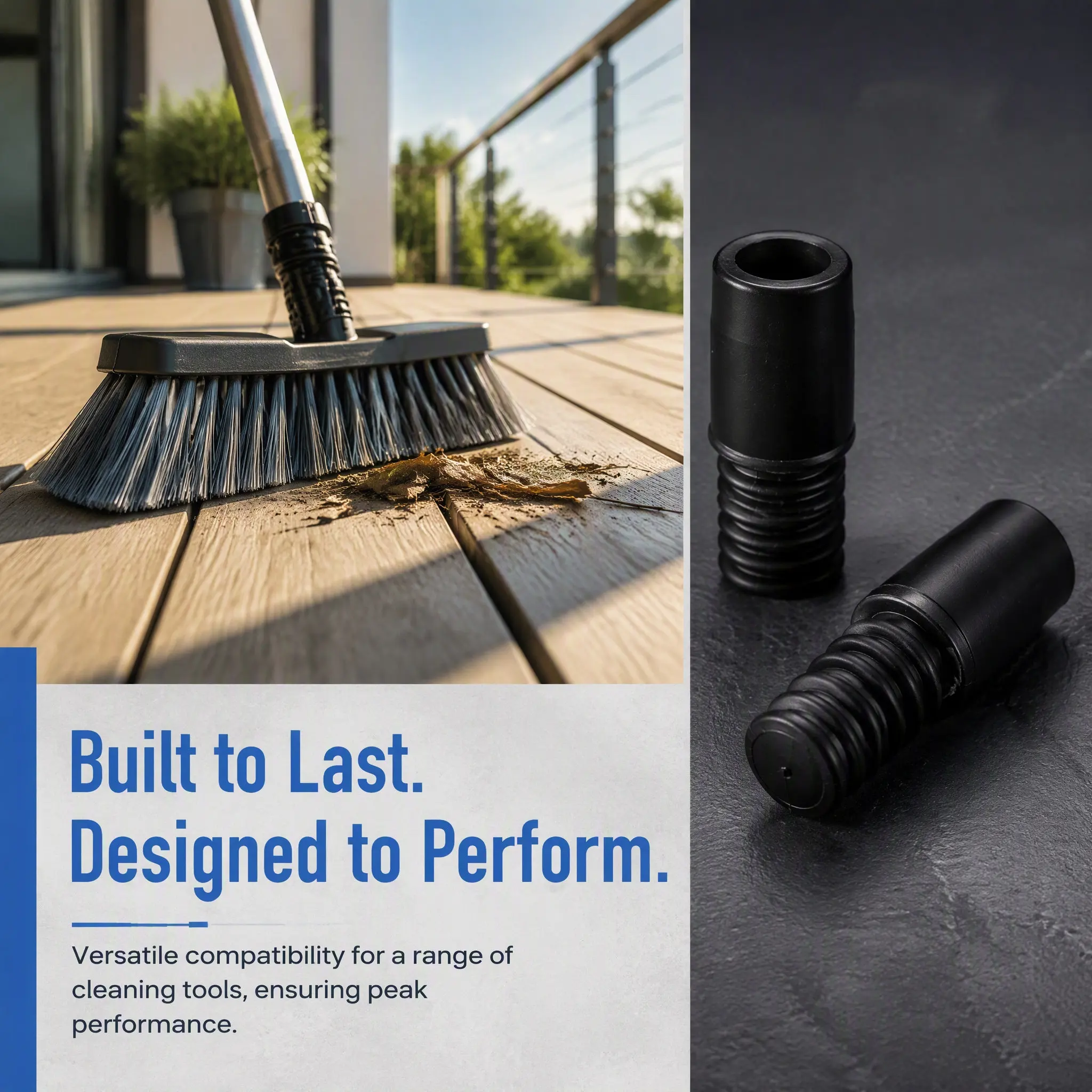 4Pcs Plastic Threaded Handle Tips Broom Handle Threaded End Replacement for Mop Poles Extension Poles Household Commercial