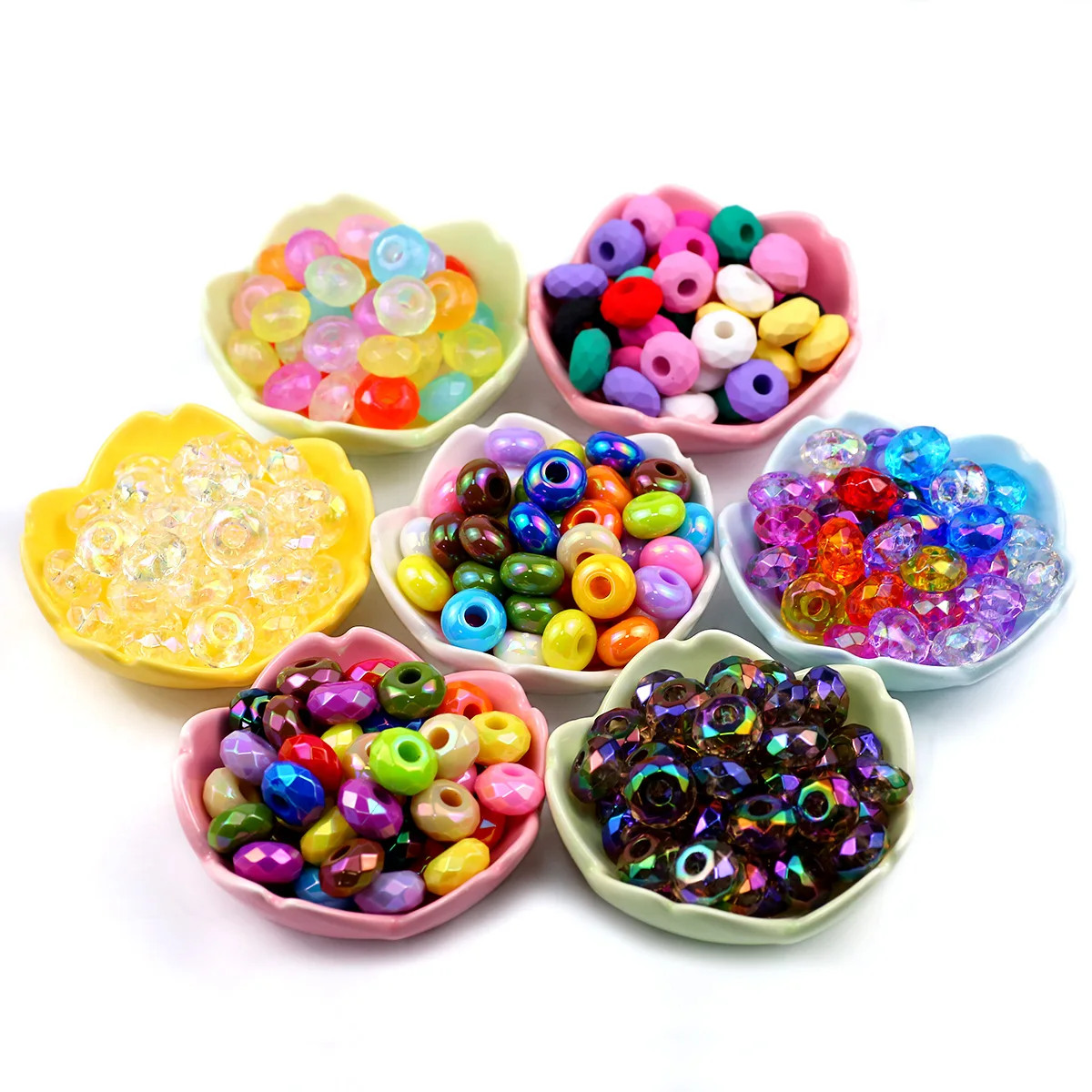 14mm Kleurrijke UV Groot Gat Wiel Kristal Kralen Glas Spacers Losse Kralen Voor Sieraden Maken Armbanden Kettingen DIY Accessoires