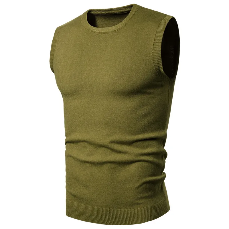 Men\'s Golf Vest Brand Pullovers Solid Color Fleece High Quality Vest Sleeveless Top Clothing Autumn Knitted Casual Male Sweaters