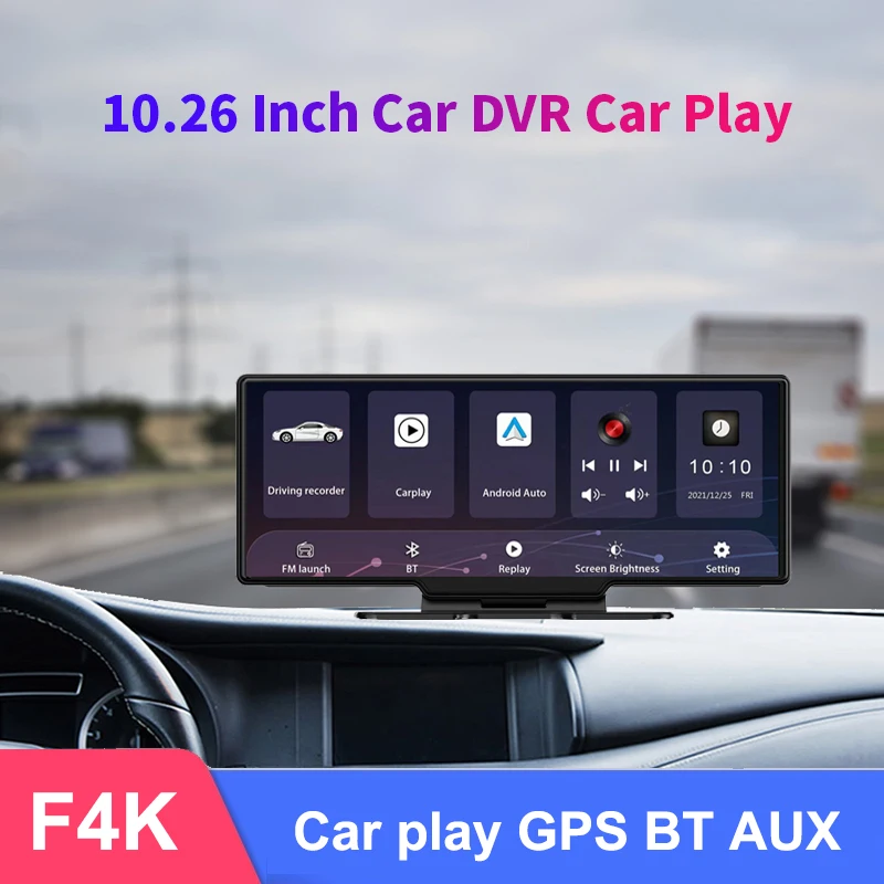 

10,26-дюймовая автомобильная камера, запись видео, беспроводной Carplay и Android, зеркало заднего вида, видеорегистратор, онлайн-навигация с GPS, черный ящик