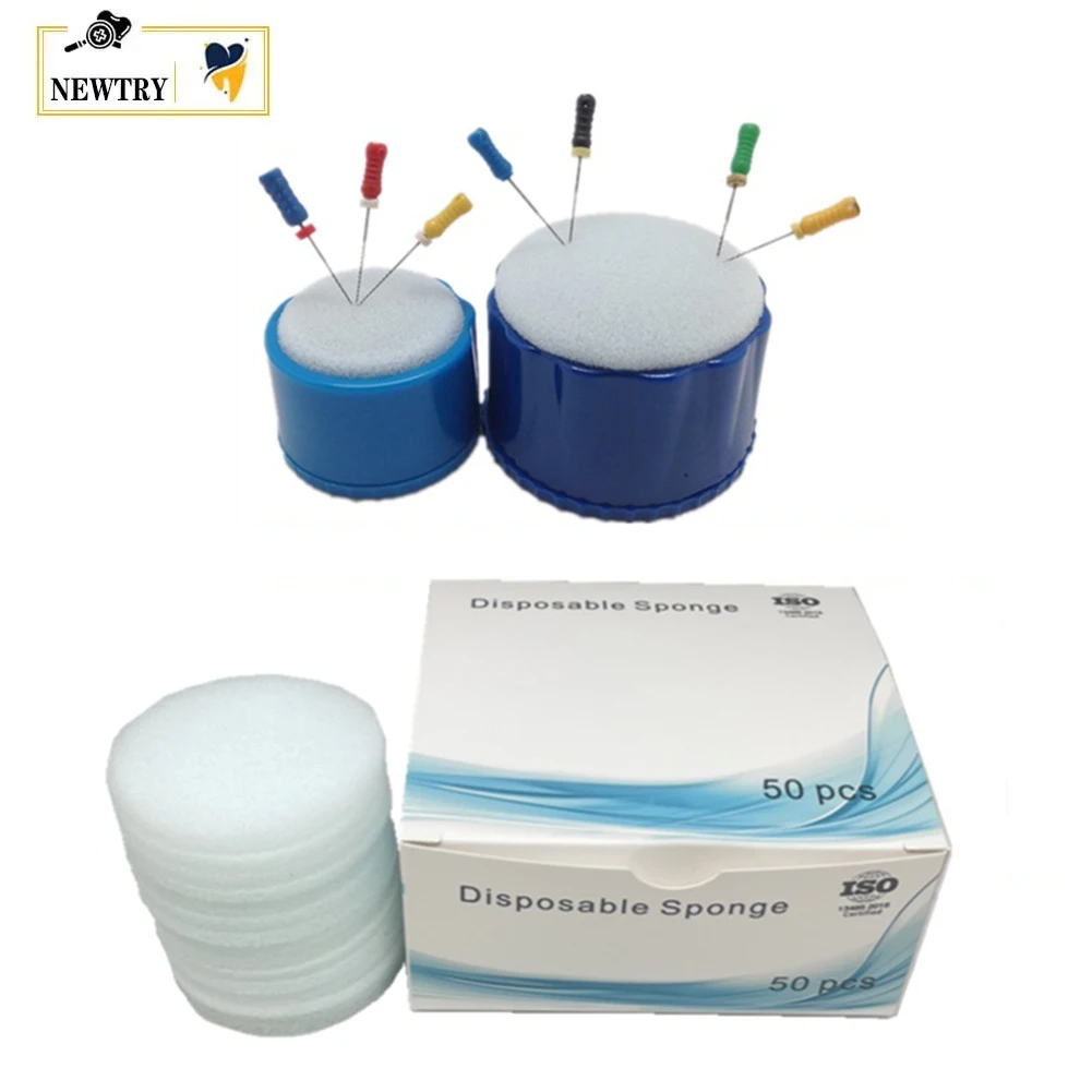 S/L Dental Endo Files Clean Stand Round Holder Disposable Foam Sponge Pads 50Pcs/box Root Canal Files Tools Consumable Supplies