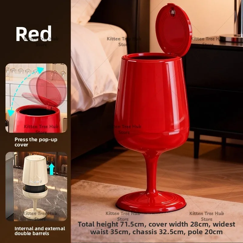 Modern Household Trash Can Wheel-Free 2026 New Style Bedroom Large Capacity Paper Basket High Appearance Minimalist Design