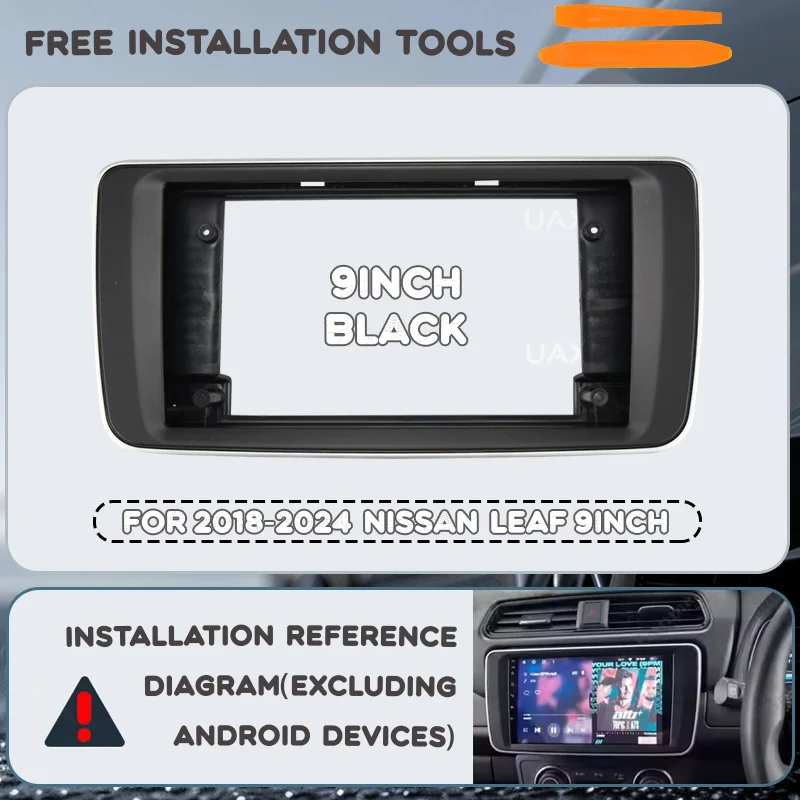 For 2018-2024 Nissan LEAF 9INCH Car DVD MP5 Radio Android Frame Video Player Dashboard Multimedia Kit Center Harness Adapter CD