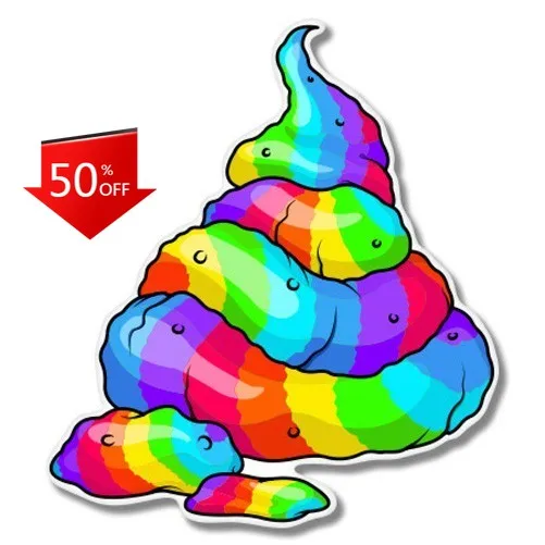 

Rainbow Poop Phone Cool Motor Home Walls Car Truck Waterproof Vinyl Decal Sticker Vintage Funny Retro