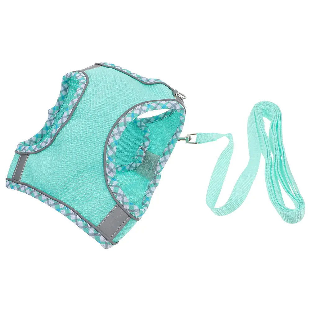 

Pet Dog Harness Set Reflective Adjustable No Pull Puppy Vest for Large Small Dogs Outdoor Gear Sky-blue Heavy Duty