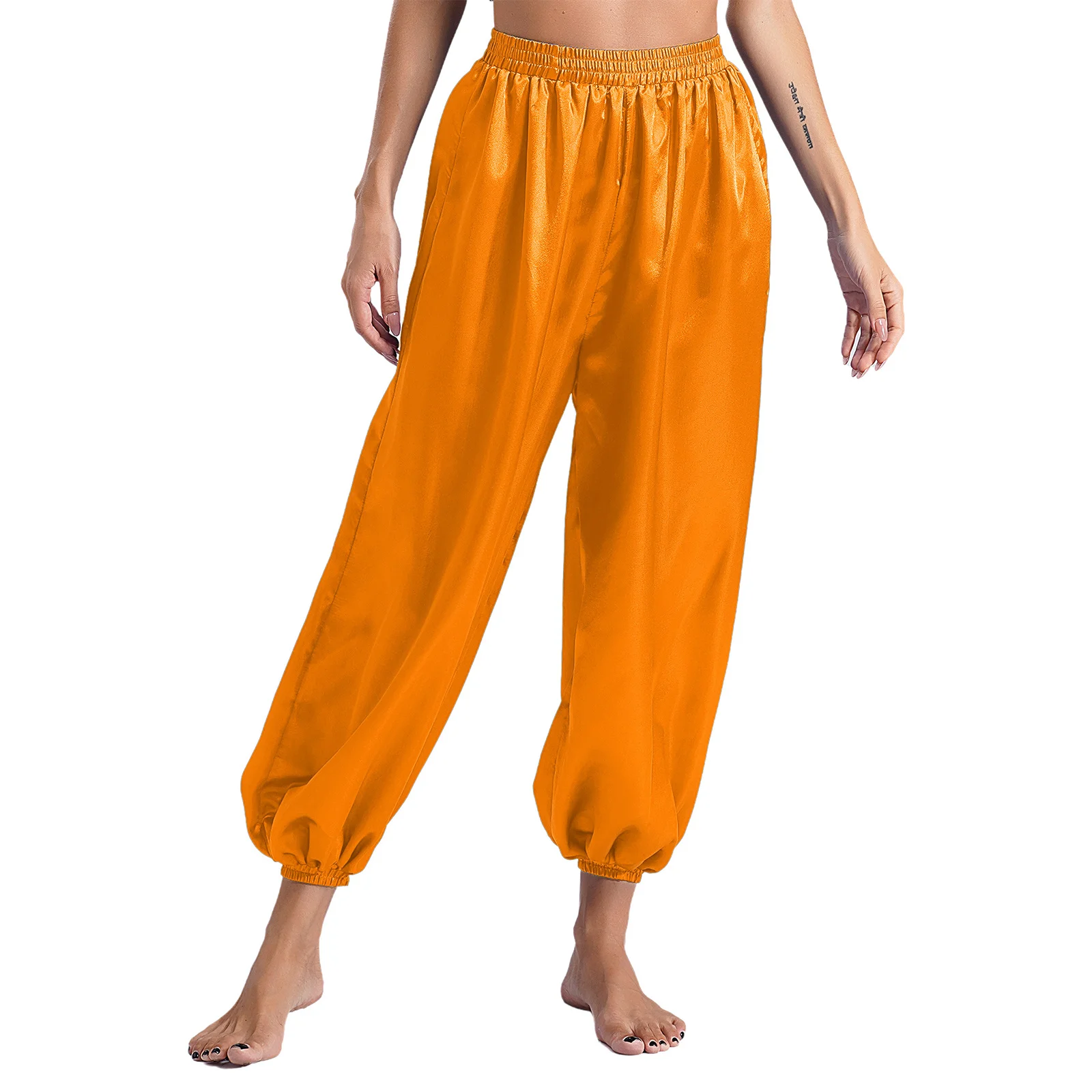 大人のシルキーベリーダンスハーレムパンツハイウエストルーズフィットパンツブルマカーニバルドレスアップアラビアプリンセスコスプレ衣装