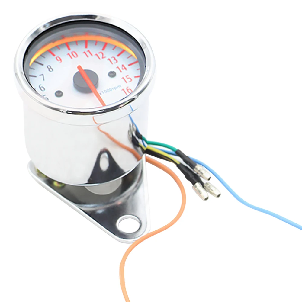 12V 16000 RPM Waterproof Motorcycle Speedometer Tachometer Backlight Gauge for 1 2 3 Cylinders