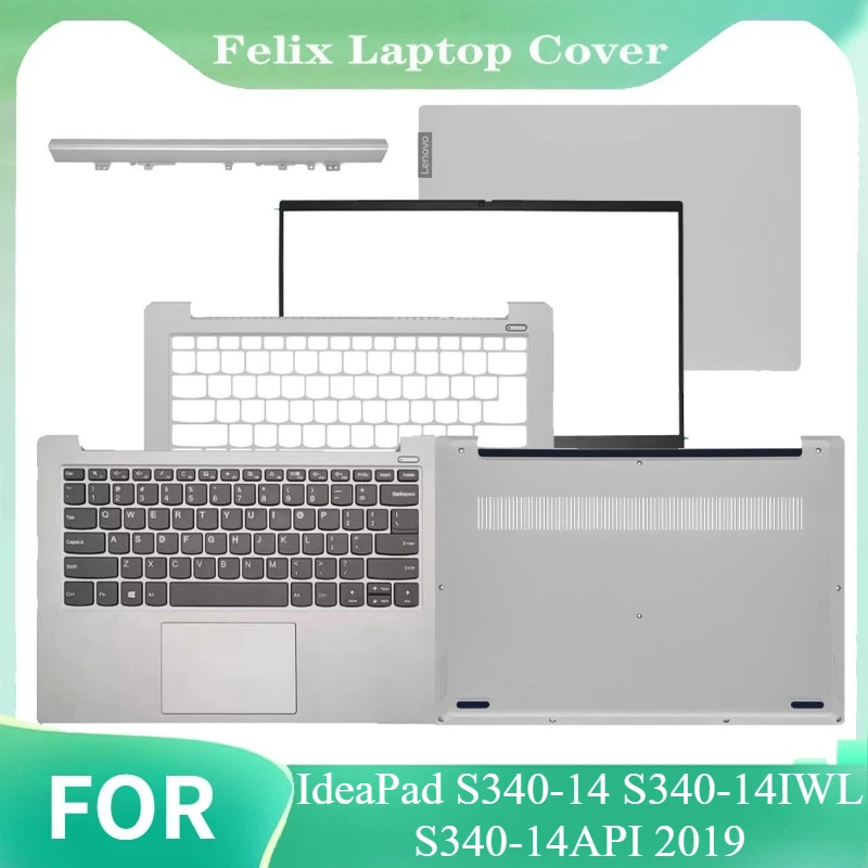 For IdeaPad S340-14 S340-14IWL S340-14API 2019 Laptop LCD Back Cover/Front Bezel/Hinges/Palmrest Keyboard/Bottom Case