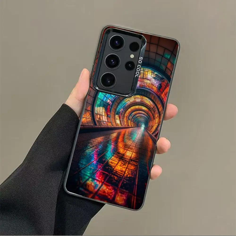 

Tunnel design case for Galaxy S25 S24 S23 S22 S21 S20 Ultra/ FE/Plus shock-proof rear cover anti-fingerprint