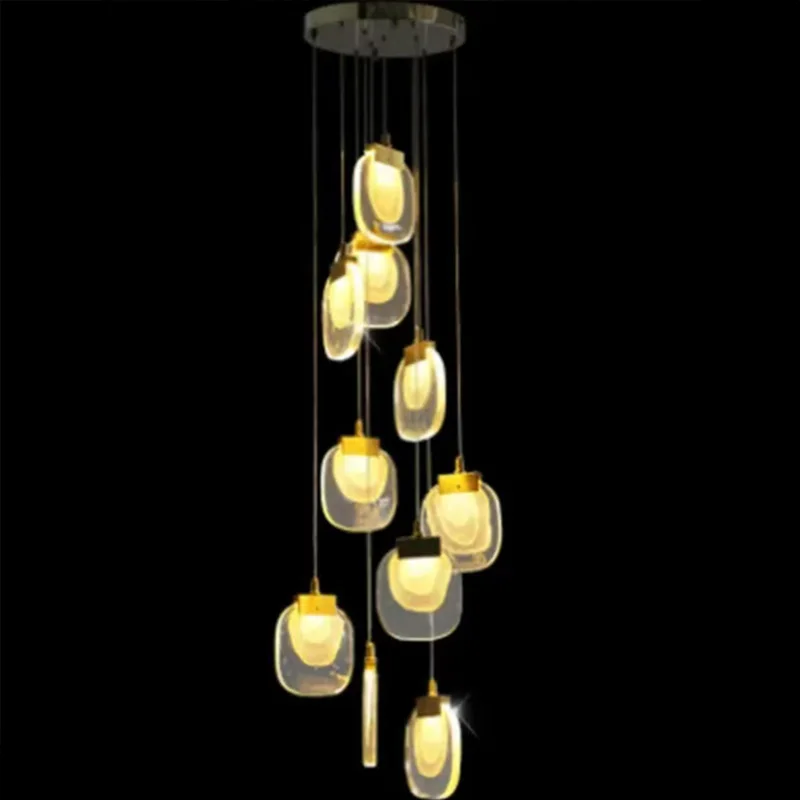 

Italian Design Crystal Chandelier Gold Bronze Finish Halo Lighting 3 Color Dimmable for Hotel Villa lustre Ceiling
