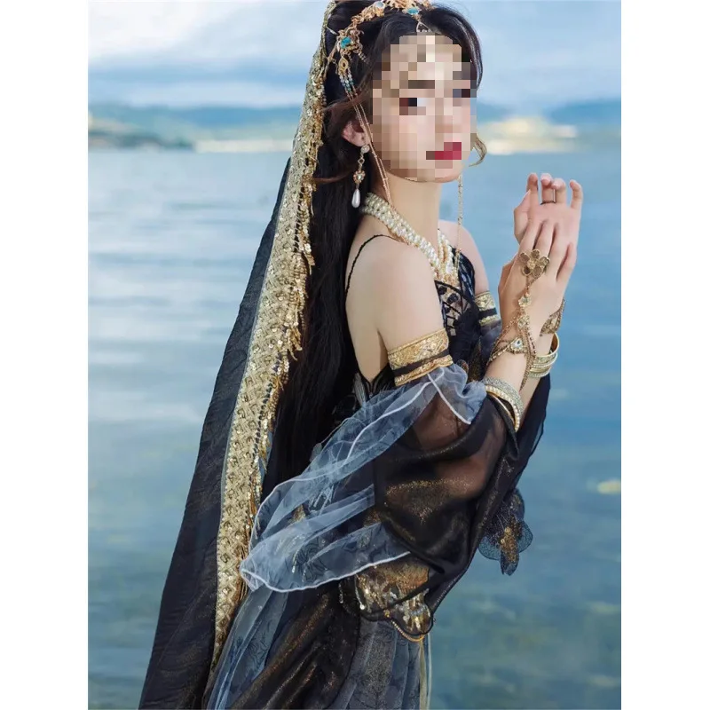 Elf Exotic Style Dress Suit Retro Chinese Western Region Princess Dress Dunhuang Flying Apsaras Improved Hanfu Ancient Costumes