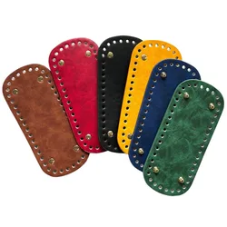 18x8cm Long Bottom For Knitted Bag PU Leather Bag Base Handmade Bottom With Holes Diy Crochet Bag Part Accessories 2023