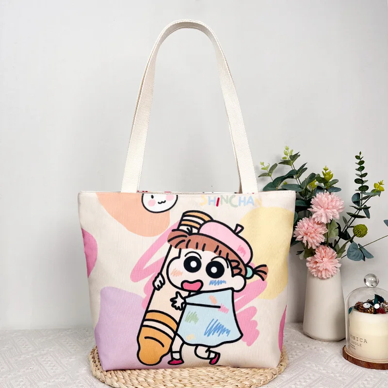 Sanurgente-Sac à main en toile Pochacco pour fille, sac à provisions portable, sac d'école léger, impression de dessin animé mignon, Hello Kitty, Kawaii