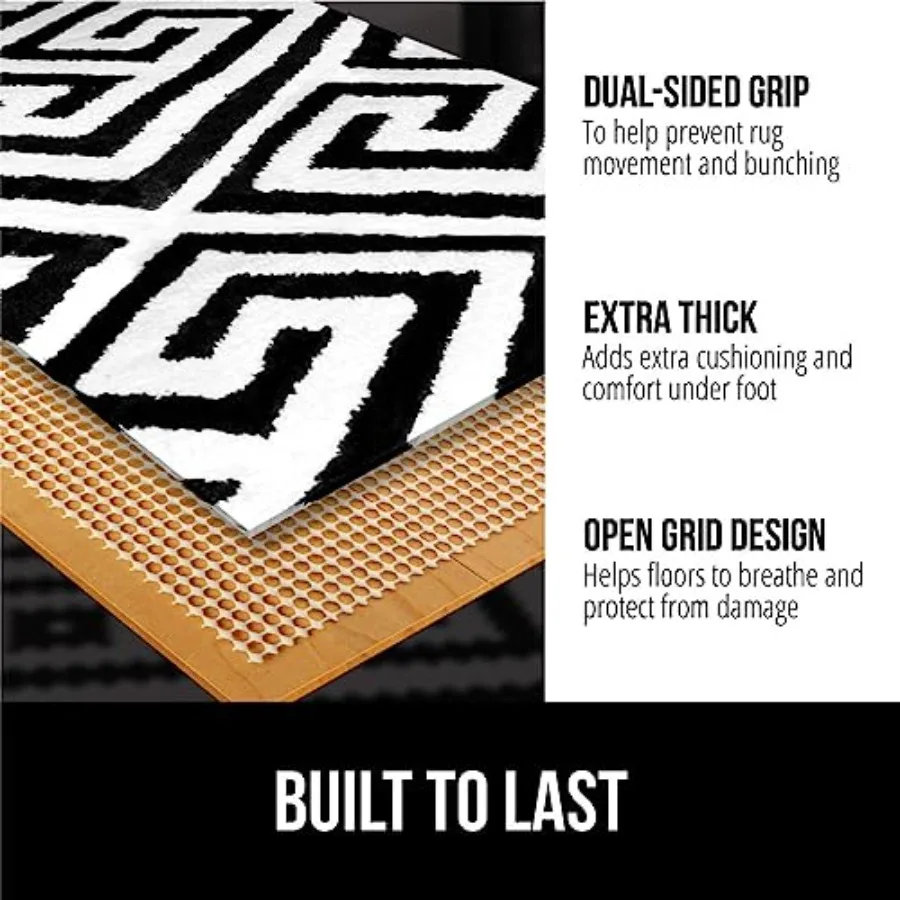 ® Strong Rug Pad Gripper, 3x5 FT, US Designed, Grips Help Keep Area Rugs Safe and in Place, Slip and Skid Resistant Pads for Ha