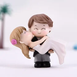 Couple Figurine Miniatures Wedding Bride And Groom Cake Toppers Dolls Valentine's Day Wedding Decorations Home Desktop Decor