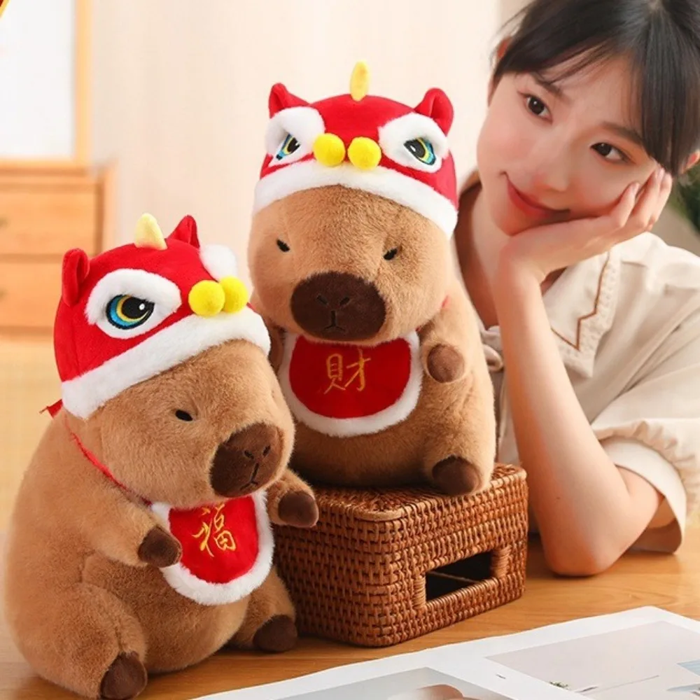 

Kawaii Wealth Капибара плюшевая кукла благословение платье Капибара плюшевая игрушка мягкая пушистая пушистая кукла Капибара подарок на день рождения