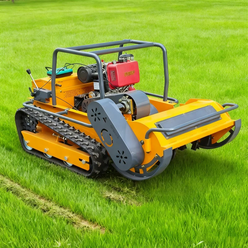 

Customized 800mm To 1200mm CE EPA All Terrain Rubber Remote Control Robot Flail Lawn Mower Suitable for Garden Lawns