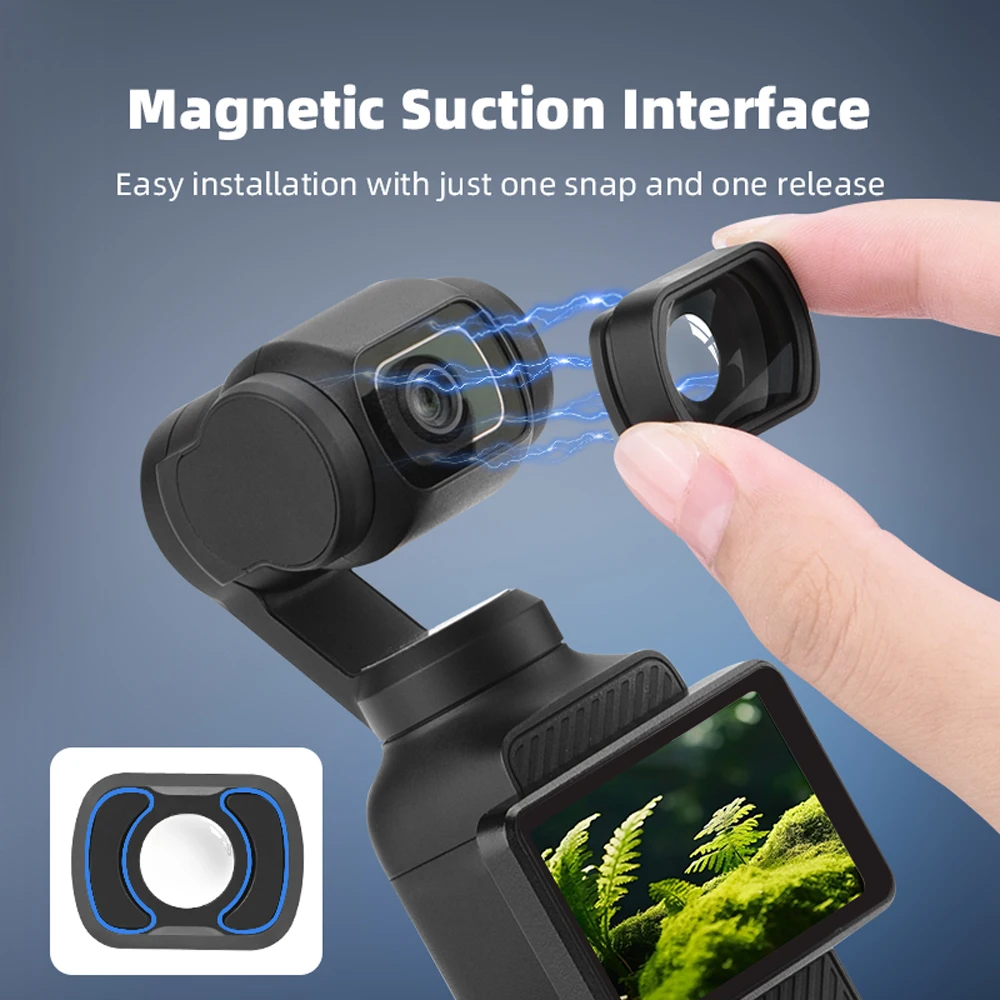 BRDRC 10x Wide Angle Macro Lens For DJI Pocket 3 Multi-layer Coated Optical Glass Magnetic Suction Installat Gimbal Accessories