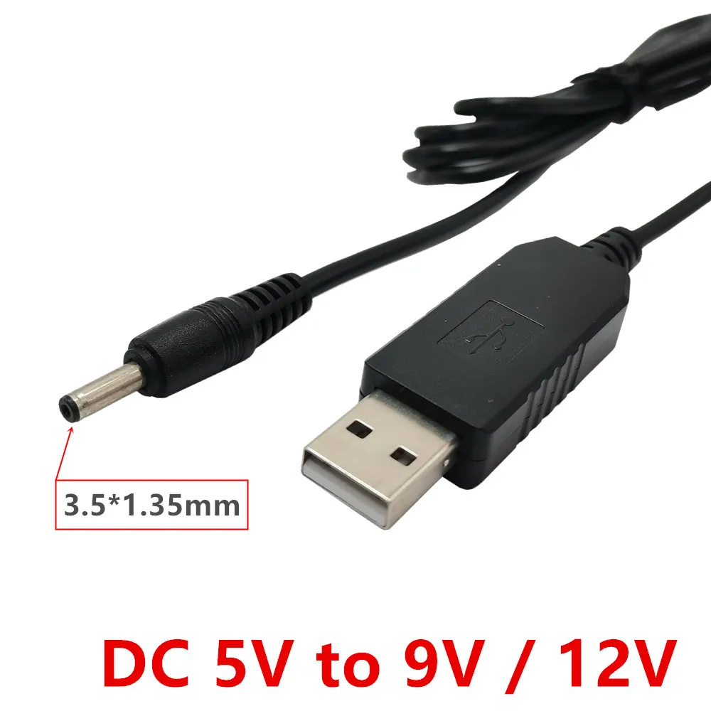 USB 5V to 12V/9V DC 3.5*1.35mm Cable Step up Adapter Cable For WiFi Router Light Heat Sink 5V mini speaker with Boost Component