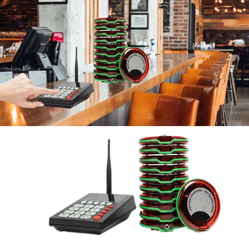 Waterproof Wireless Restaurant Cafe Guest Paging System Vibration Food Court Queue Management view 2