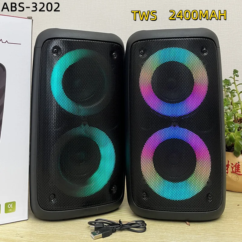 

40W AM-3202 Bluetooth Speaker Dual Color Portable Outdoor Home Theater 3D Surround Sound Center Large Battery Subwoofer Player