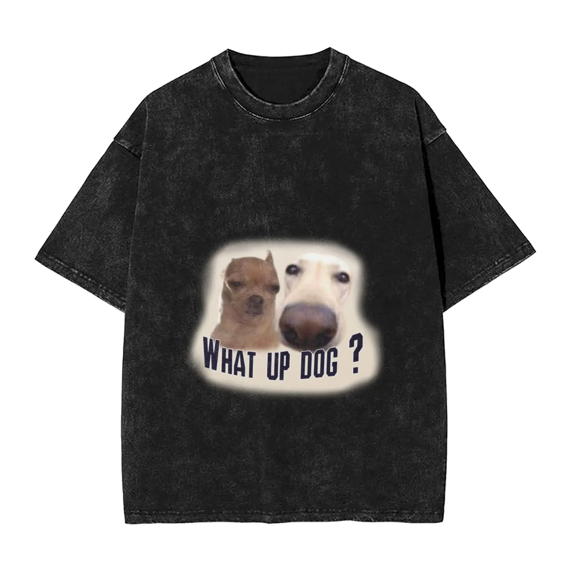 What Up Dog Meme Dog Classic Stylish A T-Shirt Oversized Short Sleeve Men's Women's Cotton Tees Tops