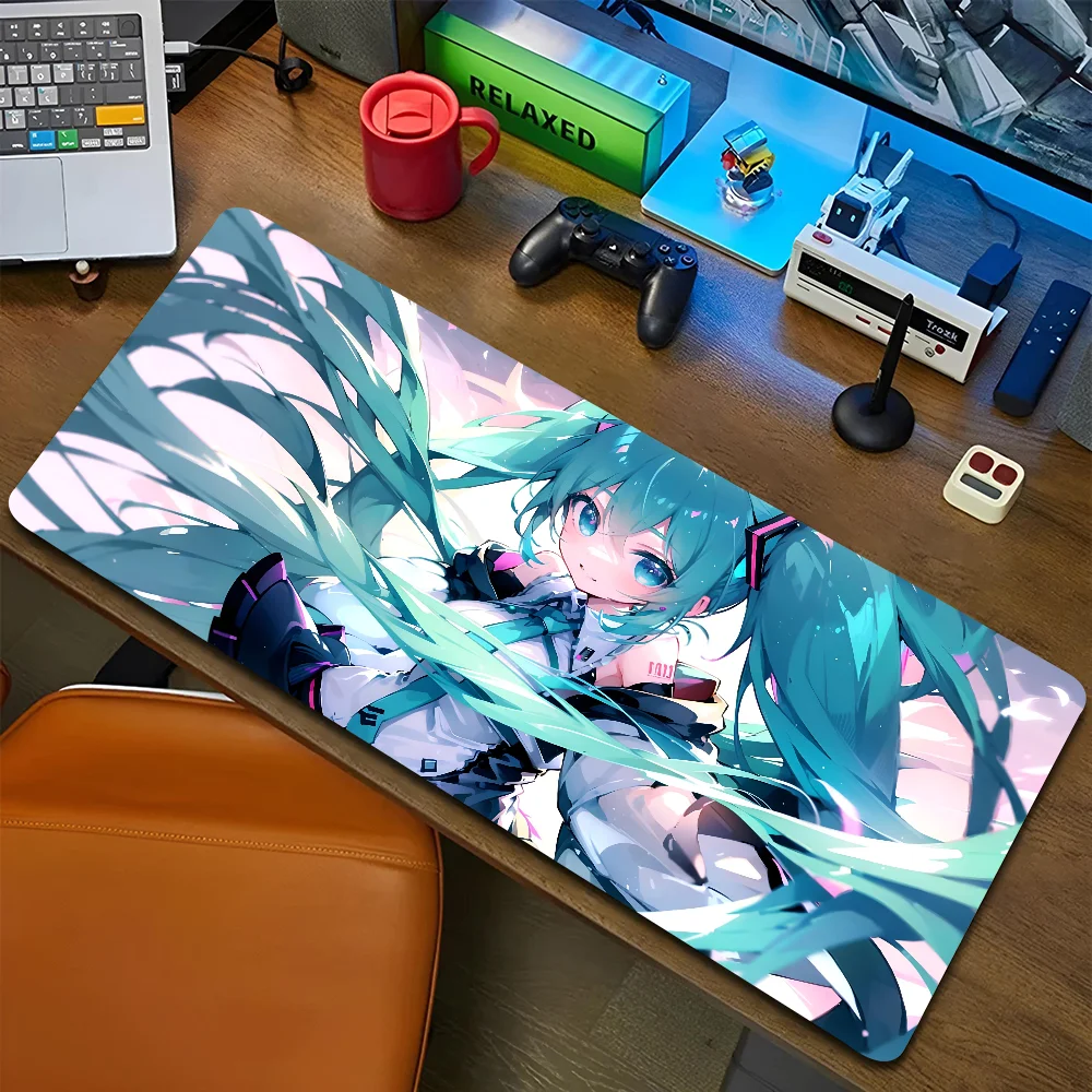 H-Hatsune M-Miku Mousepad  Mouse Mat Desk Mat With Pad Gaming Accessories Prime Gaming XXL Keyboard Pad Padding Mat