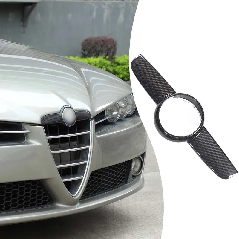 Real Carbon Fiber For Alfa Romeo 159 Brera Spider 2004-2011 Car Front Hood Logo Decorative Cover Sticker Car Accessories