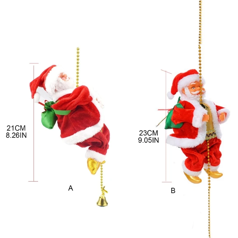 Klimparels Kerstman Parachute Actiefiguren Muziek Elektrische Touw Kerstcadeaus Ornamenten Volwassen Kinderen Cadeau