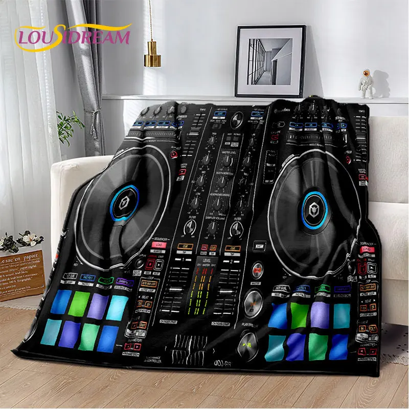 3D Cool DJ Music Screen Keyboard Soft Plush Blanket,Flannel Blanket Warm Throw Blanket for Living Room Bedroom Bed Sofa Picnic