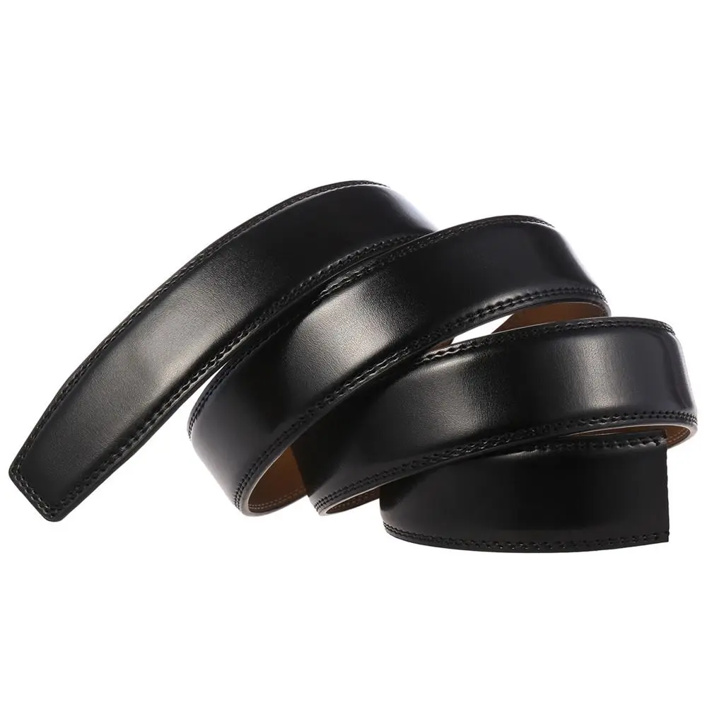 3.5cm Genuine Leather Belt Without Buckle Cowhide Non-porous Girdle Waistband For Men Male Accessories