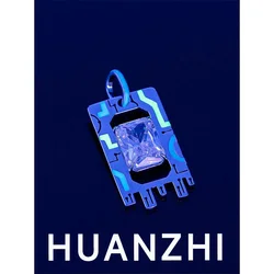 HUANZHI Changeable Color Metal Chip Necklace Cyberpunk Futuristic Jewelry for Women Men Y2K Unisex Jewelry 2024 New
