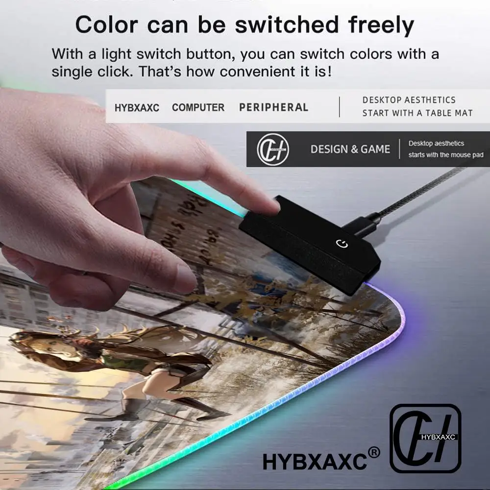 

RGB LED Reverse 1999 Mouse Pad Non-slip Locking Edge DeskMat PC Laptop Accessories Rubber Office Keyboard Large Game XXL Carpet