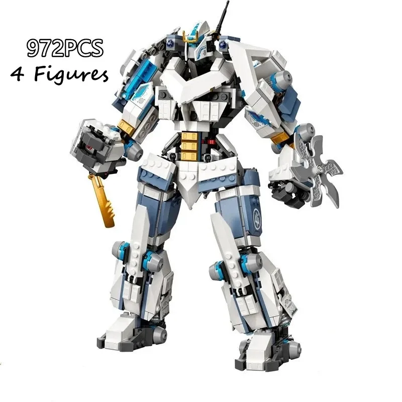 Movie Season 5 Ninja  Zane Titan Mech Battle 76077 Building Blocks Classic Model Sets Bricks Birthday Christmas Gift Toys Kids