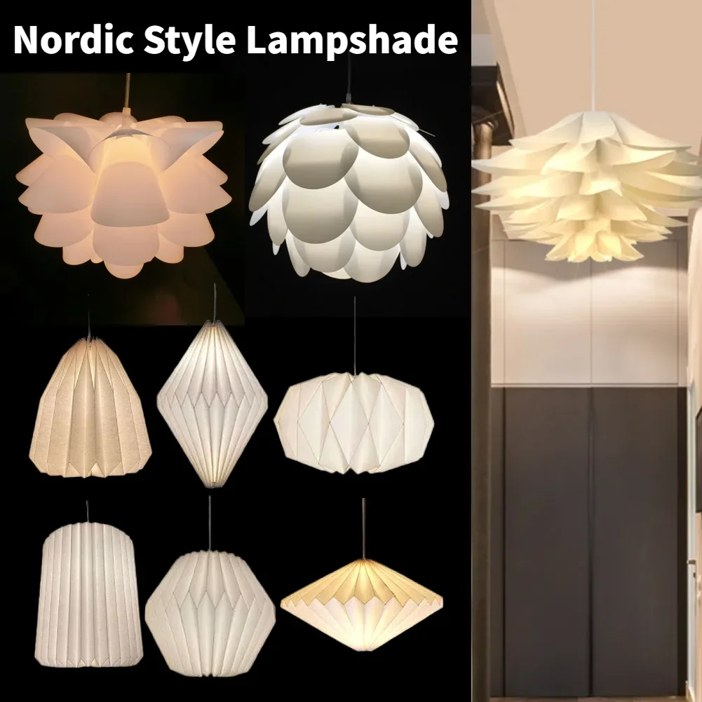 

Lotus Flower Lampshade Nordic Style Lamp Protection Lampshade White Decorative Light Cover for Kitchen Bedroom Decor