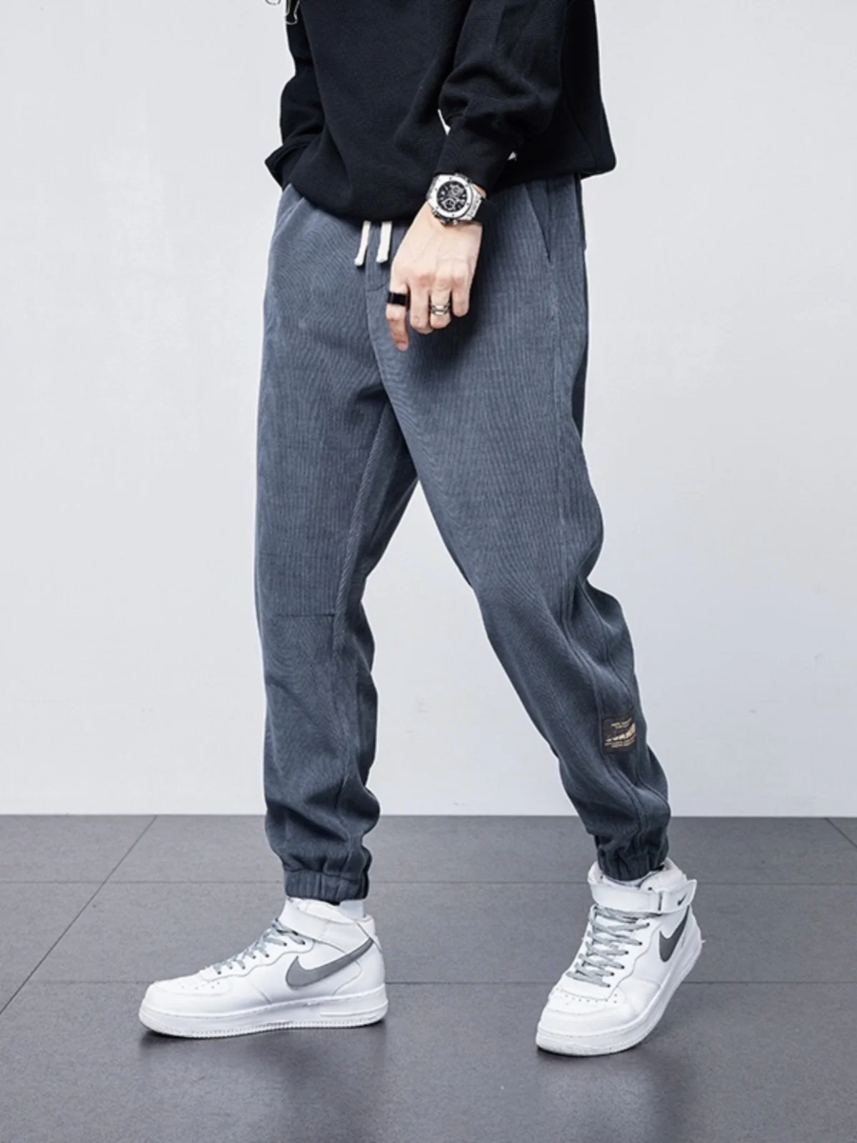 

Men's Casual Corduroy Fce Lined Pants Spring Autumn Winter Workwear Long Sports Sweatpants Trendy Brand Youthful Sle