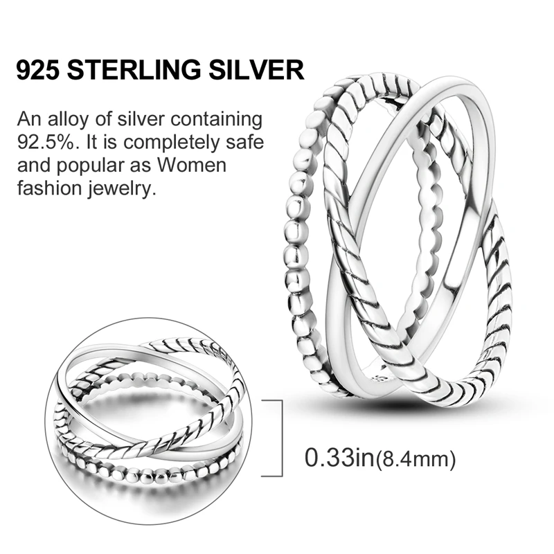 Hot Sales 925 Sterling Zilveren Ringen Oneindige Liefde Ster Maan Voor Vrouwen Originele Zilveren 925 Trouwring Sieraden Gift