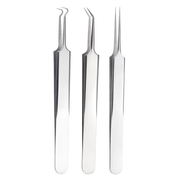 15Pc 자란 머리 핀셋 여드름 블랙 헤드 제거 바늘 검은 점 클리너 모공 클리너 딥 클렌징 페이스 스킨 케어 도구