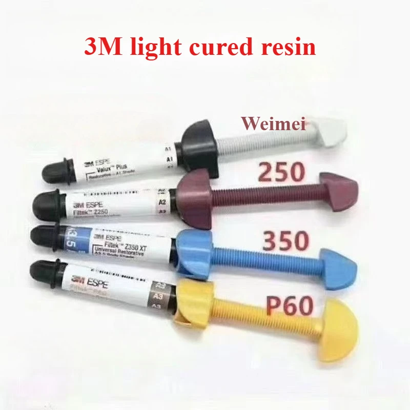

Dental Materials 3M Light Cured Resin Z250 Z350 P60 Weimei Resin Front Back Teeth Universal Dental Laboratory Filling Material