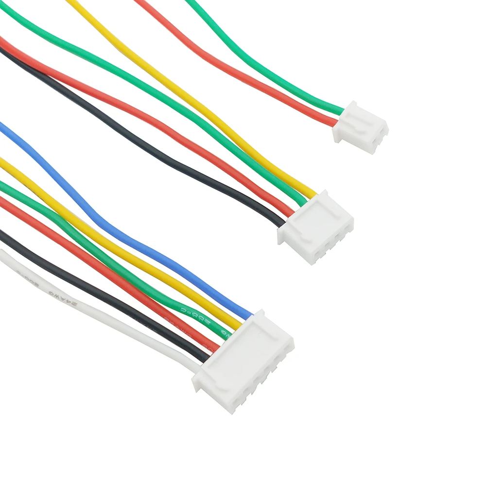 10PCS XH2.54 Cable 2.54MM Terminal Plug Wire 2P 4P 6P Color silicone wire resistant to 200 degrees high temperature L=400MM