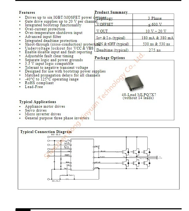 IRS23365DMTRPBF IRS23365DM IRS23365DMPBF IRS23365 Drives up to six IGBT/MOSFET power devices Chipset Original New 100% quality