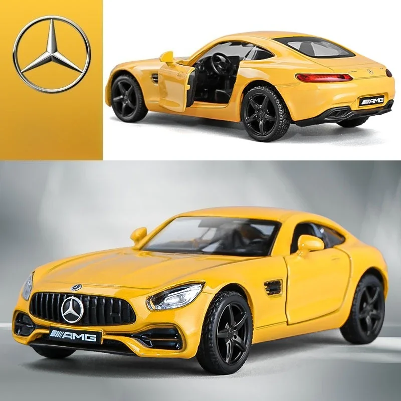 1:36 メルセデスベンツ AMG GTS ダイキャストカーモデルスーパーカーおもちゃの車プルバック合金金属高度なグッズ