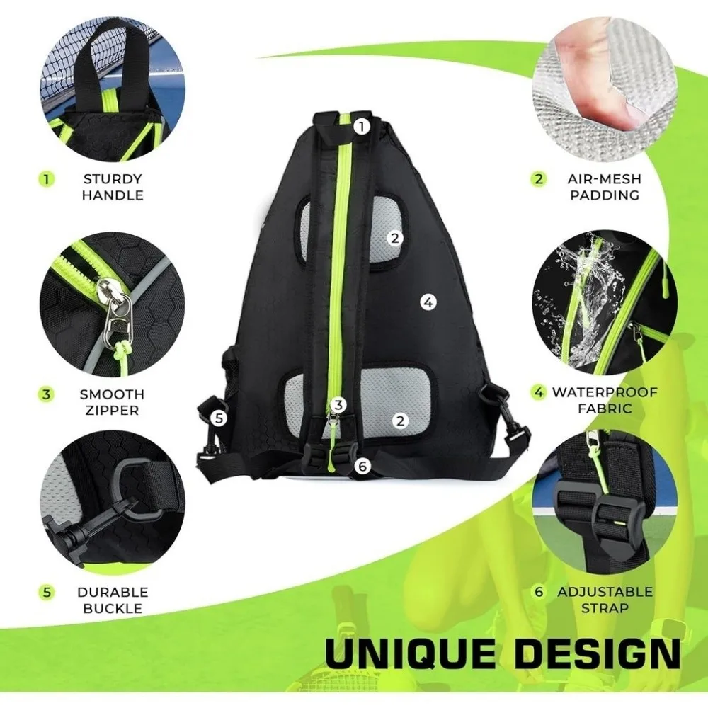 

Portable Sports Pickleball Paddle Bag Adjustable Large Capacity Pickleball Rackets Backpack Waterproof Pickle Ball Bag Men Women
