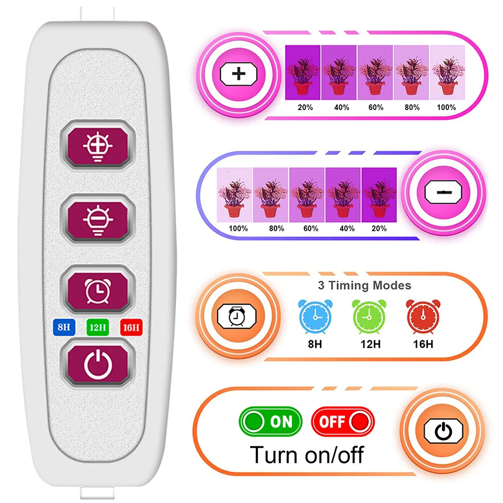 LED Grow Light USB LEDs 30/50cm LED Grow Tube 1-4pcs with Auto On/Off Timer Dimmable Phyto Lamp Full Spectrum for indoor Plants