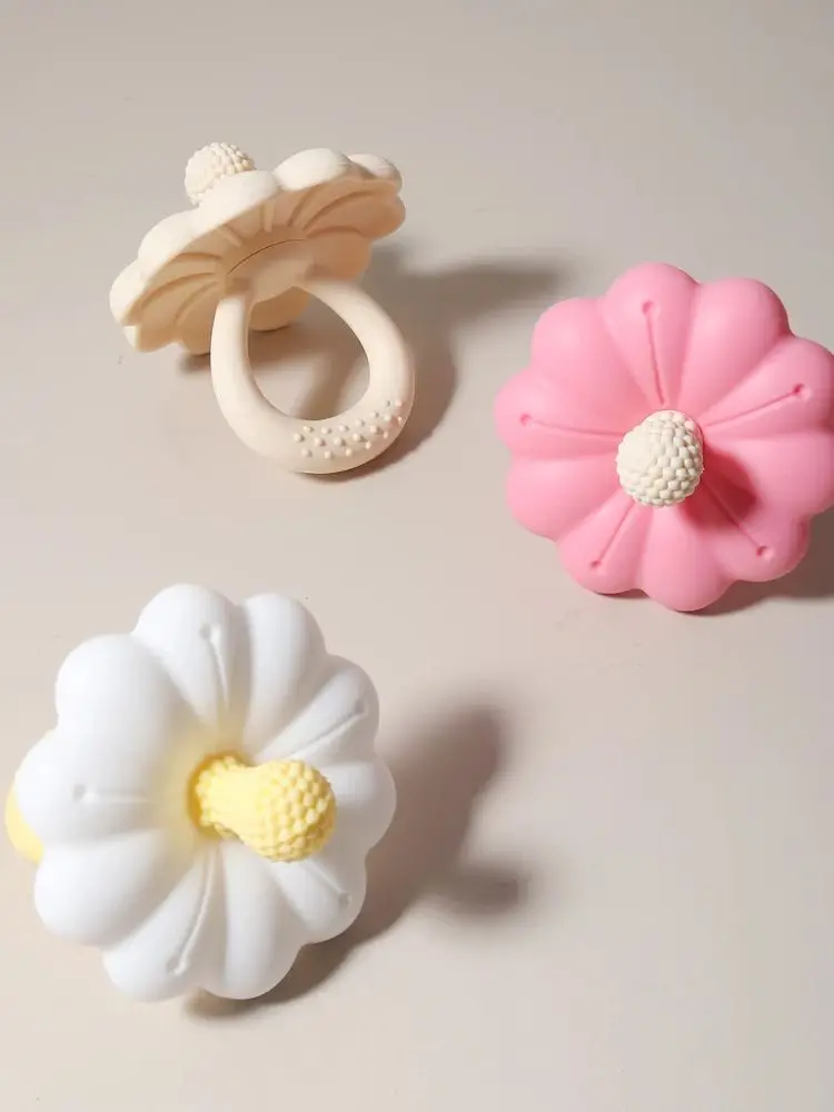 2026 Bestseller Baby Blumenförmiger Beißring Silikon-Schnuller Beißspielzeug Große Größe BPA-freies Baby-Beißspielzeug – Detail 2